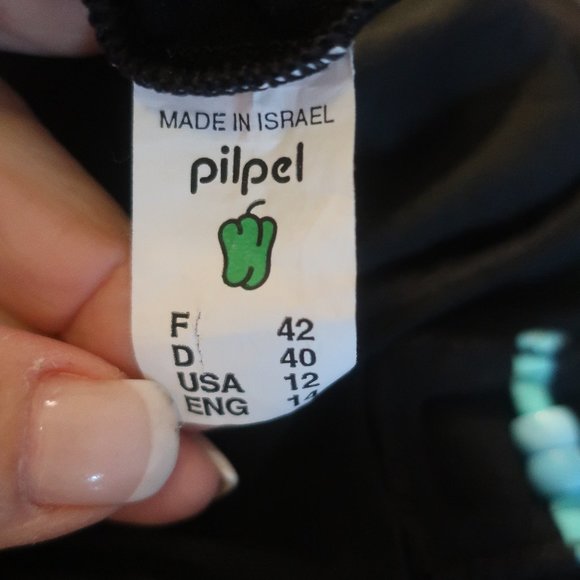 Womens Pilpel Black Aqua Blue 2-Pc Swim Cover-Up Skirt One Piece Swimsuit 12 * - Picture 9 of 9